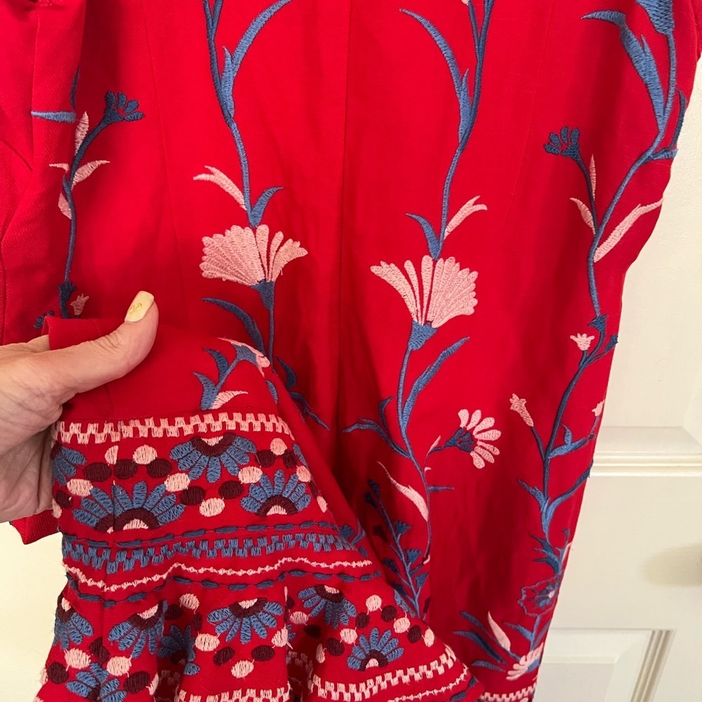 Anthropologie Akemi + Kin Embroidered Red Dress - Picture 13 of 13